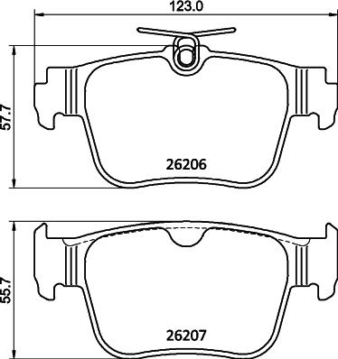 HELLA PAGID 8DB 355 040-851 - Bremsbelagsatz, Scheibenbremse www.parts5.com