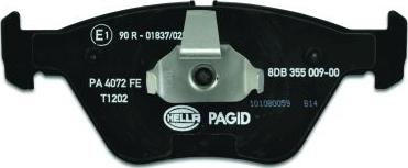 HELLA PAGID 8DB 355 009-001 - Тормозные колодки, дисковые, комплект www.parts5.com