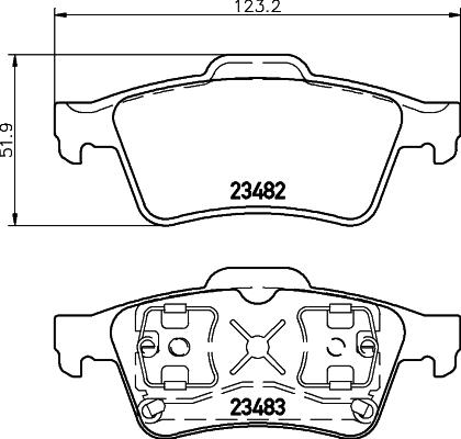 HELLA PAGID 8DB 355 009-121 - Σετ τακάκια, δισκόφρενα www.parts5.com