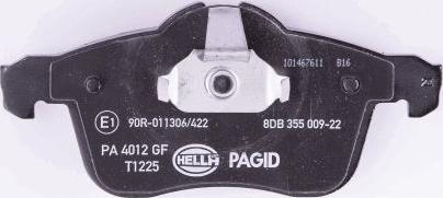 HELLA PAGID 8DB 355 009-221 - Set placute frana,frana disc www.parts5.com