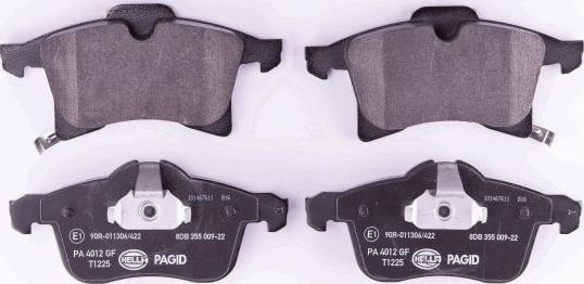 HELLA PAGID 8DB 355 009-221 - Set placute frana,frana disc www.parts5.com