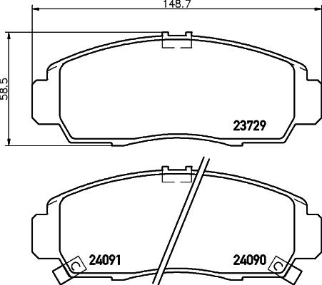 HELLA PAGID 8DB 355 009-771 - Komplet zavornih oblog, ploscne (kolutne) zavore www.parts5.com