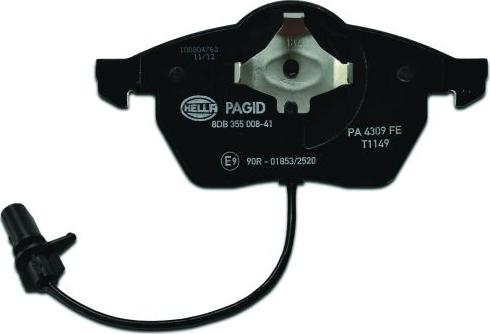 HELLA PAGID 8DB 355 008-411 - Set placute frana,frana disc www.parts5.com