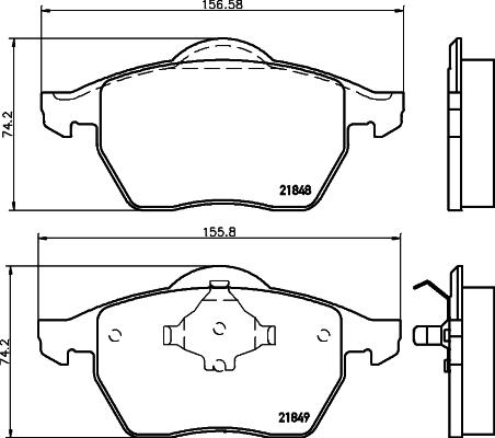 HELLA PAGID 8DB 355 008-001 - Kit de plaquettes de frein, frein à disque www.parts5.com