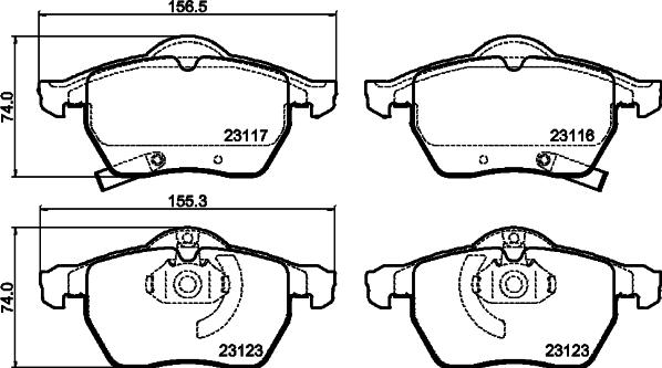 HELLA PAGID 8DB 355 008-141 - Zestaw klocków hamulcowych, hamulce tarczowe www.parts5.com