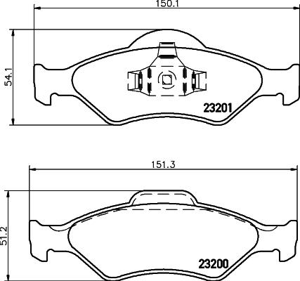 HELLA PAGID 8DB 355 008-891 - Juego de pastillas de freno www.parts5.com