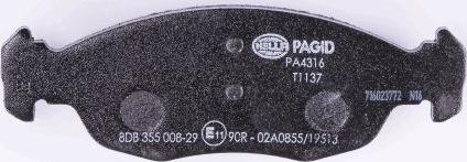 HELLA PAGID 8DB 355 008-291 - Fékbetétkészlet, tárcsafék www.parts5.com