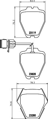 HELLA PAGID 8DB 355 008-791 - Σετ τακάκια, δισκόφρενα www.parts5.com