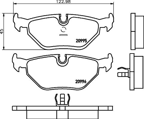 HELLA PAGID 8DB 355 007-421 - Sada brzdových platničiek kotúčovej brzdy www.parts5.com