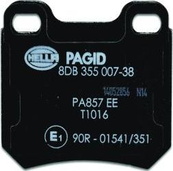 HELLA PAGID 8DB 355 007-381 - Komplet kočnih obloga, disk kočnica www.parts5.com