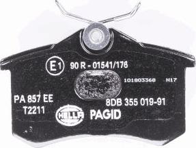 HELLA PAGID 8DB 355 019-911 - Zestaw klocków hamulcowych, hamulce tarczowe www.parts5.com