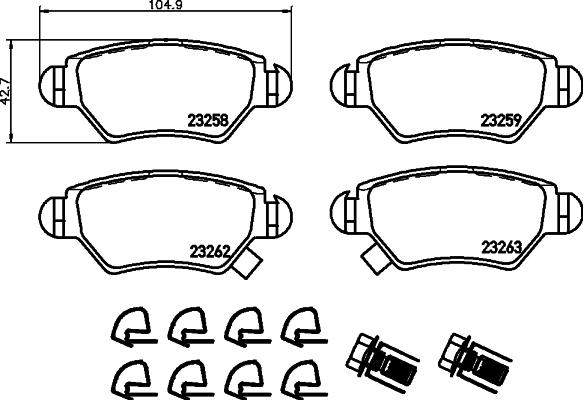 HELLA PAGID 8DB 355 019-271 - Brake Pad Set, disc brake www.parts5.com