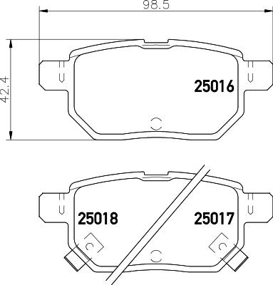 HELLA PAGID 8DB 355 014-991 - Тормозные колодки, дисковые, комплект www.parts5.com