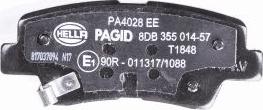 HELLA PAGID 8DB 355 014-571 - Set placute frana,frana disc www.parts5.com