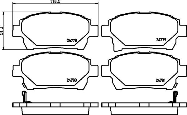 HELLA PAGID 8DB 355 014-601 - Set placute frana,frana disc www.parts5.com