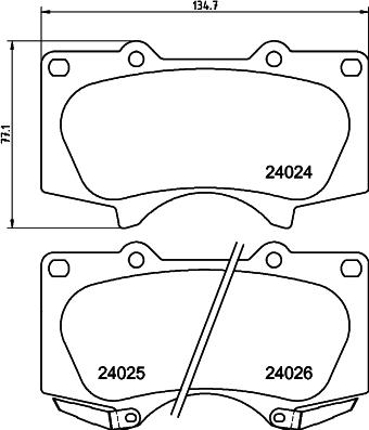 HELLA PAGID 8DB 355 014-121 - Juego de pastillas de freno www.parts5.com