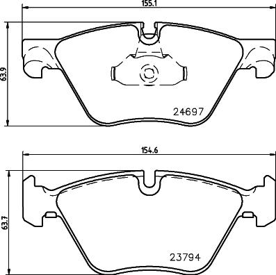 HELLA PAGID 8DB 355 014-351 - Juego de pastillas de freno www.parts5.com