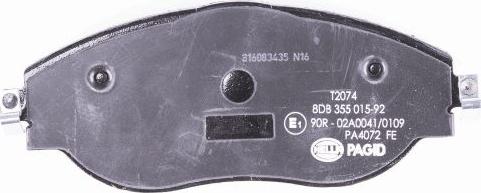 HELLA PAGID 8DB 355 015-921 - Komplet zavornih oblog, ploscne (kolutne) zavore www.parts5.com