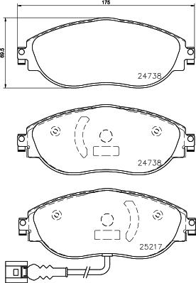 HELLA PAGID 8DB 355 015-921 - Set placute frana,frana disc www.parts5.com