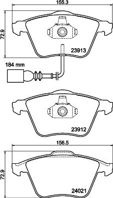 HELLA PAGID 8DB 355 015-971 - Σετ τακάκια, δισκόφρενα www.parts5.com