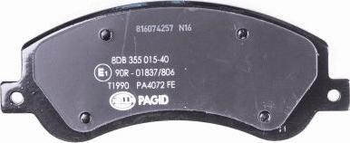 HELLA PAGID 8DB 355 015-401 - Brake Pad Set, disc brake www.parts5.com