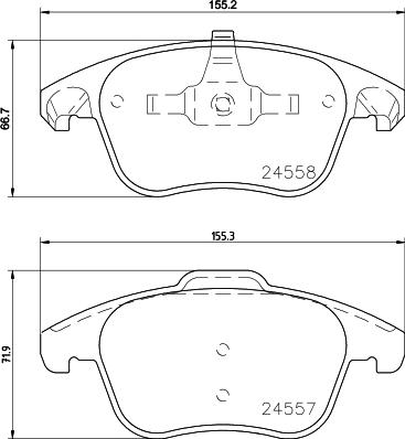 HELLA PAGID 8DB 355 015-561 - Тормозные колодки, дисковые, комплект www.parts5.com