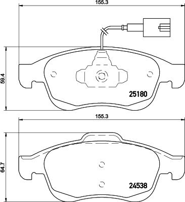 HELLA PAGID 8DB 355 015-521 - Set placute frana,frana disc www.parts5.com