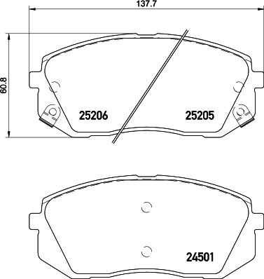 HELLA PAGID 8DB 355 015-841 - Σετ τακάκια, δισκόφρενα www.parts5.com