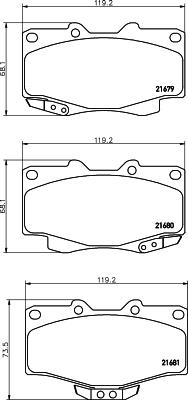 HELLA PAGID 8DB 355 015-351 - Комплект спирачно феродо, дискови спирачки www.parts5.com