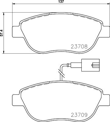 HELLA PAGID 8DB 355 015-791 - Set placute frana,frana disc www.parts5.com