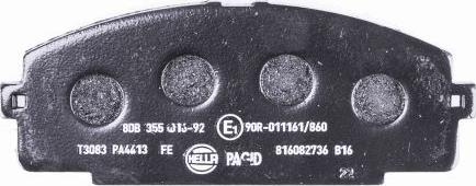 HELLA PAGID 8DB 355 016-921 - Σετ τακάκια, δισκόφρενα www.parts5.com