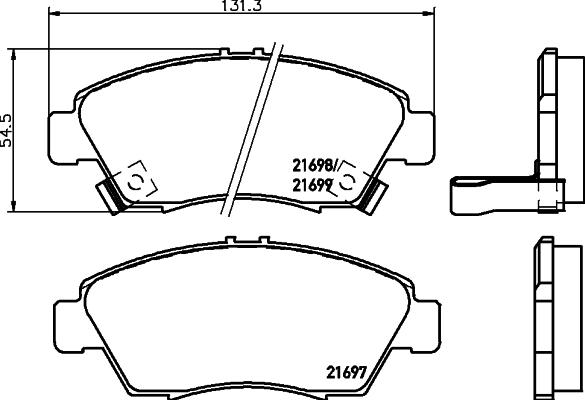 HELLA PAGID 8DB 355 016-521 - Тормозные колодки, дисковые, комплект www.parts5.com