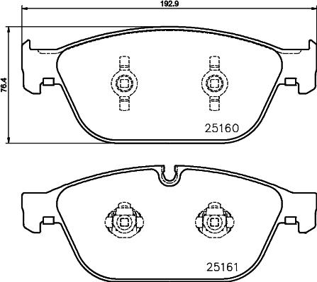 HELLA PAGID 8DB 355 016-021 - Sada brzdových platničiek kotúčovej brzdy www.parts5.com