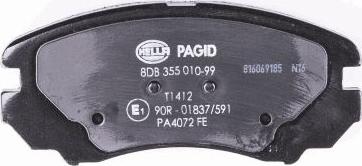 HELLA PAGID 8DB 355 010-991 - Set placute frana,frana disc www.parts5.com