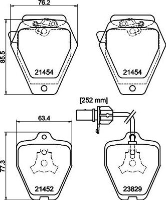 HELLA PAGID 8DB 355 010-191 - Σετ τακάκια, δισκόφρενα www.parts5.com