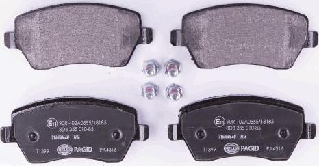 HELLA PAGID 8DB 355 010-851 - Brake Pad Set, disc brake www.parts5.com