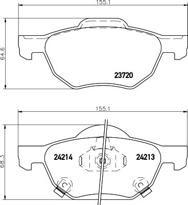 HELLA PAGID 8DB 355 010-831 - Sada brzdových destiček, kotoučová brzda www.parts5.com