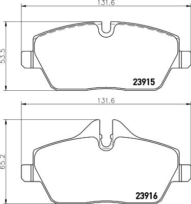 HELLA PAGID 8DB 355 011-261 - Komplet zavornih oblog, ploscne (kolutne) zavore parts5.com