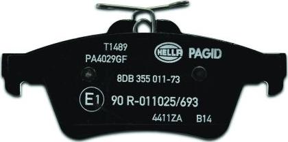 HELLA PAGID 8DB 355 011-731 - Тормозные колодки, дисковые, комплект www.parts5.com