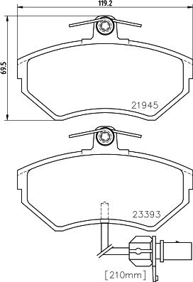 HELLA PAGID 8DB 355 018-451 - Zestaw klocków hamulcowych, hamulce tarczowe www.parts5.com