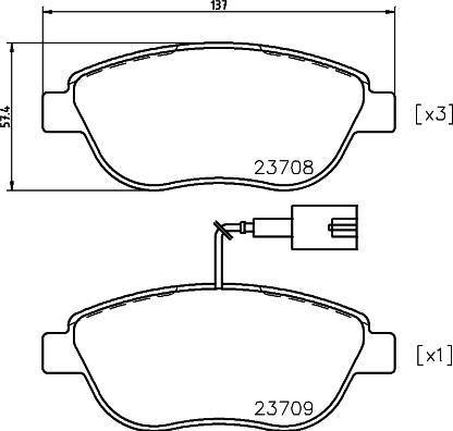 HELLA PAGID 8DB 355 018-831 - Σετ τακάκια, δισκόφρενα www.parts5.com