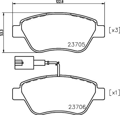 HELLA PAGID 8DB 355 018-821 - Komplet kočnih obloga, disk kočnica www.parts5.com