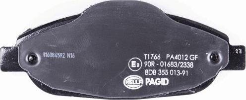 HELLA PAGID 8DB 355 013-911 - Komplet zavornih oblog, ploscne (kolutne) zavore www.parts5.com