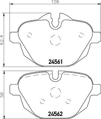 HELLA PAGID 8DB 355 013-921 - Komplet zavornih oblog, ploscne (kolutne) zavore www.parts5.com