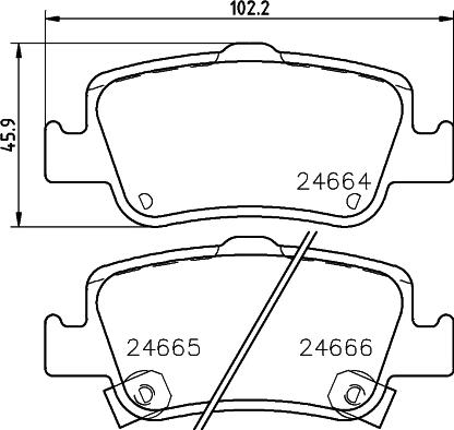 HELLA PAGID 8DB 355 013-571 - Тормозные колодки, дисковые, комплект www.parts5.com