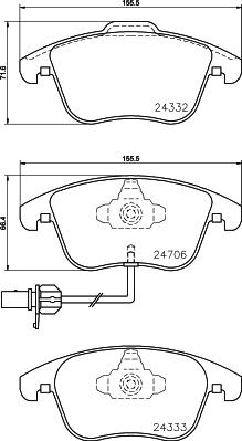 HELLA PAGID 8DB 355 013-861 - Комплект спирачно феродо, дискови спирачки www.parts5.com