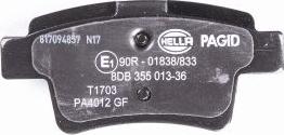 HELLA PAGID 8DB 355 013-361 - Brake Pad Set, disc brake www.parts5.com