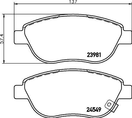 HELLA PAGID 8DB 355 013-371 - Set placute frana,frana disc www.parts5.com