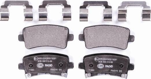 HELLA PAGID 8DB 355 012-991 - Brake Pad Set, disc brake www.parts5.com