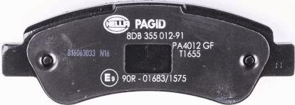 HELLA PAGID 8DB 355 012-911 - Komplet kočnih obloga, disk kočnica www.parts5.com